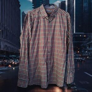 Johnston & Murphy Multicolor Checkered Button Up Shirt